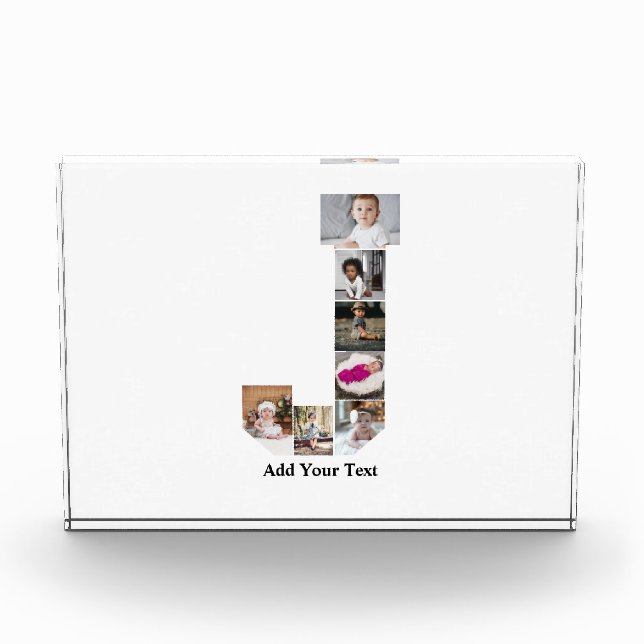 Design Your Own Letter J Photo Collage Block (Front)