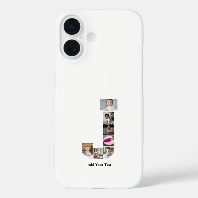 Design Your Own Letter J Photo Collage Case-Mate iPhone Case (Back)