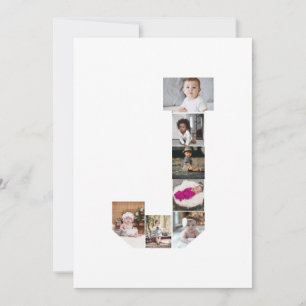 Design Your Own Letter J Photo Collage Poster Card