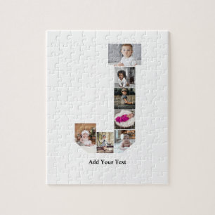 Design Your Own Letter J Photo Collage Poster Jigsaw Puzzle