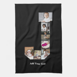 Design Your Own Letter J Photo Collage Poster Tea Towel
