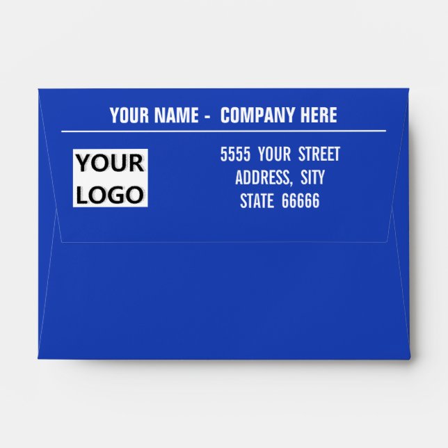 Design Your Own Logo Address Envelope Template (Back (Top Flap))