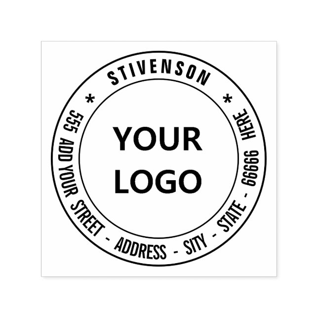 Design Your Own Logo or Photo Address Round Stamp (Design)