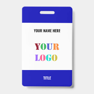 Design Your Own Logo or Photo Text Badge Template ID Badge
