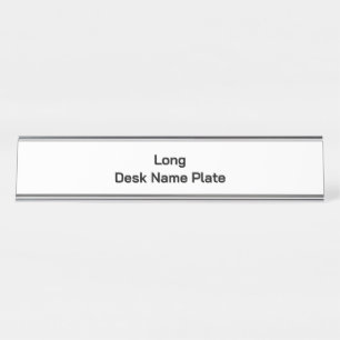 Design Your Own Long Silver Desk Name Plate