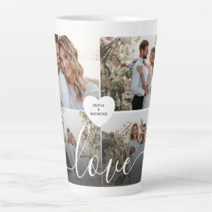 Design Your Own Love Collage Photography Latte Mug