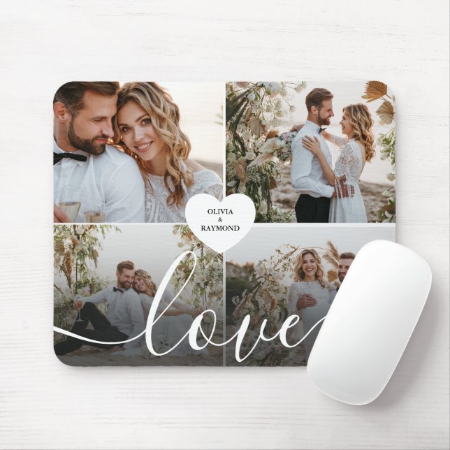 Design Your Own Love Collage Photography Mouse Mat (With Mouse)