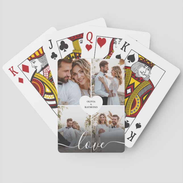 Design Your Own Love Collage Photography Playing Cards (Back)