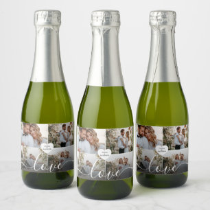 Design Your Own Love Collage Photography Sparkling Wine Label