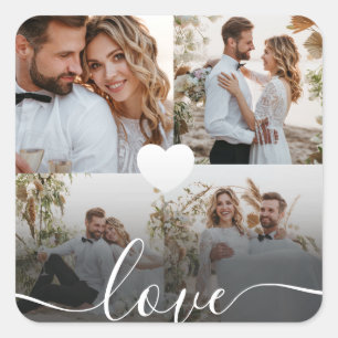 Design Your Own Love Collage Photography Square Sticker