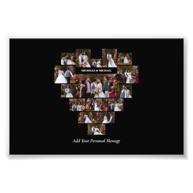 Design Your Own Love Heart Shaped Photo Collage (Front)