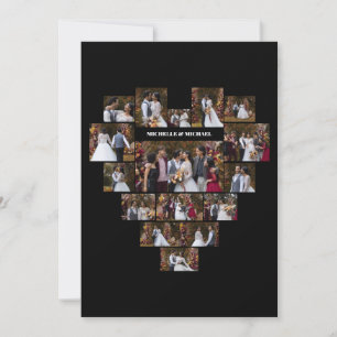 Design Your Own Love Heart Shaped Photo Collage Holiday Card