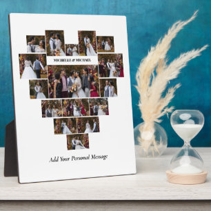 Design Your Own Love Heart Shaped Photo Collage Plaque