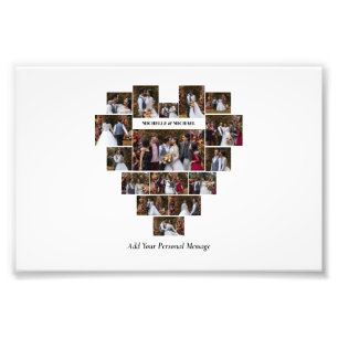 Design Your Own Love Heart Shaped Photo Collage Print