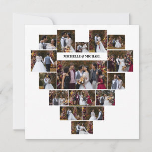 Design Your Own Love Heart Shaped Photo Collage Thank You Card