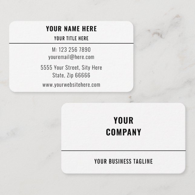 Design Your Own Made Personalised Business Card (Front/Back)