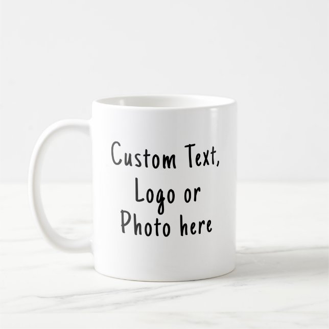 Design your own Mug, Custom Text Coffee Coffee Mug (Left)