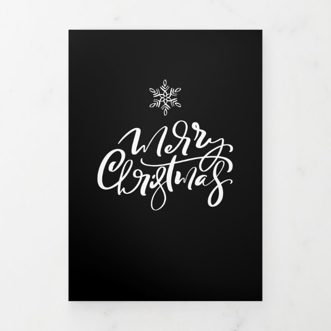 Design Your Own Multi Photo Christmas Holiday Tri-Fold Holiday Card (Cover)