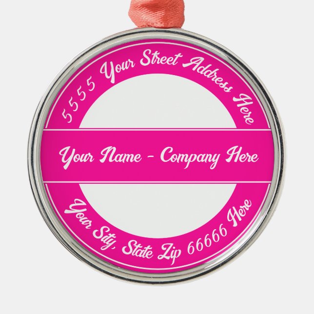 Design Your Own Name Address Ornament Template (Front)
