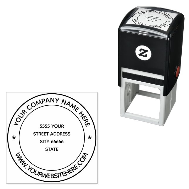 Design Your Own Name Address Round Stamp Template (In Situ)