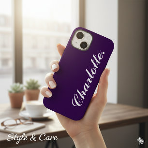 Design Your Own Name on This Dark Purple Case-Mate iPhone 14 Case