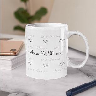 Design your own name pattern clean & clear coffee mug