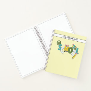 Design your own Name School sketch notes Yellow Notebook