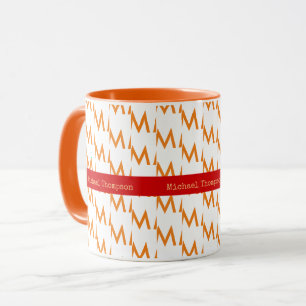 design your own orange-colour mug with name