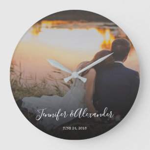 Design your own personal photo wedding large clock