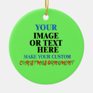 Design Your Own Personalised 2-Sided Glossy Round Ceramic Tree Decoration