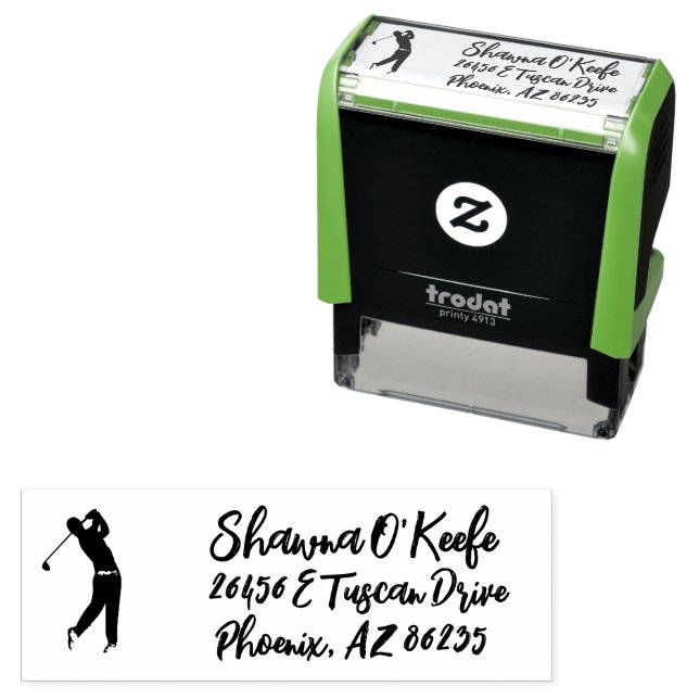 Design Your Own Personalised Address Golf Theme Self-inking Stamp (In Situ)