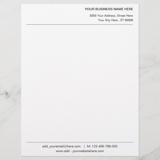 Design Your Own Personalised Letterhead Template (Front)