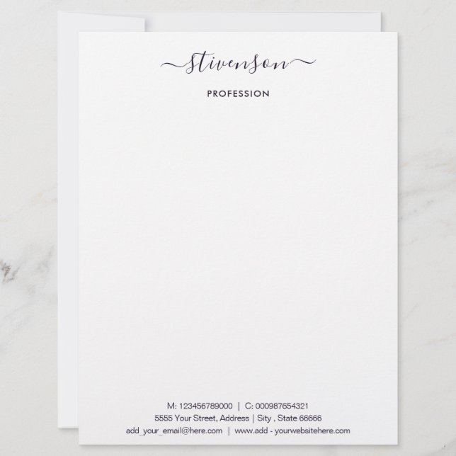 Design Your Own Personalised Letterhead Template (Front)