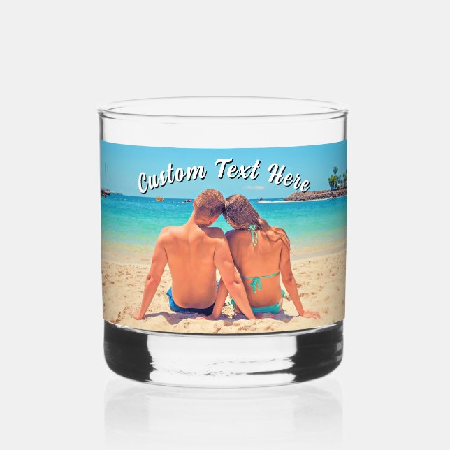 Design Your Own Personalised Text Custom Photo Whiskey Glass (Front)