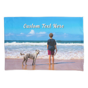 Design Your Own Pet Photo Pillow Cases Custom Text