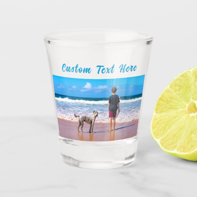Design Your Own Pet Photo Shot Glass Custom Text (Front)