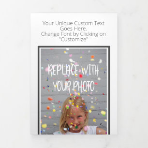 Design Your Own  Photo And Text Personalised Tri-Fold Holiday Card