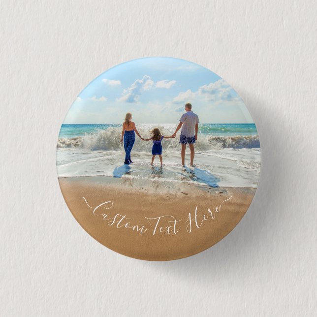 Design Your Own Photo Button with Custom Text (Front)