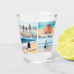 Design Your Own Photo Collage Shot Glass with Text
