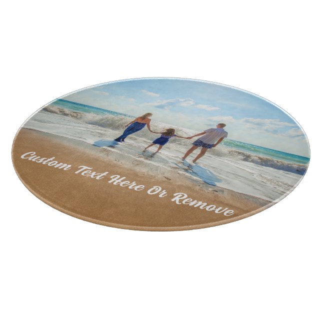 Design Your Own Photo Cutting Board Custom Text (Corner)