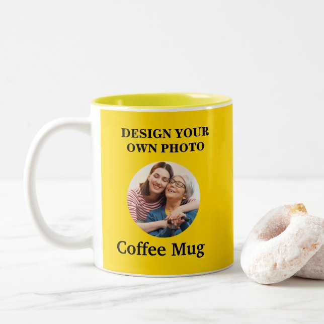 Design Your Own Photo Mug - Yellow (With Donut)