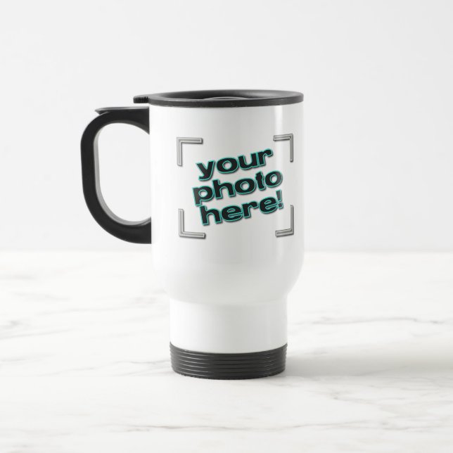 DESIGN YOUR OWN! PHOTO or LOGO TRAVEL COFFEE MUG (Left)