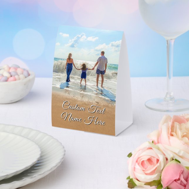 Design Your Own Photo Paper Table Tent Custom Text (Insitu(Wedding))