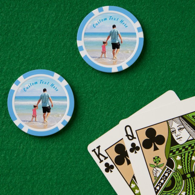 Design Your Own Photo Poker Chips Gift Custom Text (Poker Table (Double))