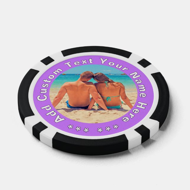 Design Your Own Photo Poker Chips with Custom Text (Single)