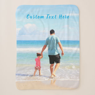 Design Your Own Photo Sherpa Blanket Add Text Name