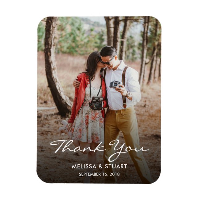 Design your own photo Thank you Wedding Magnet (Vertical)