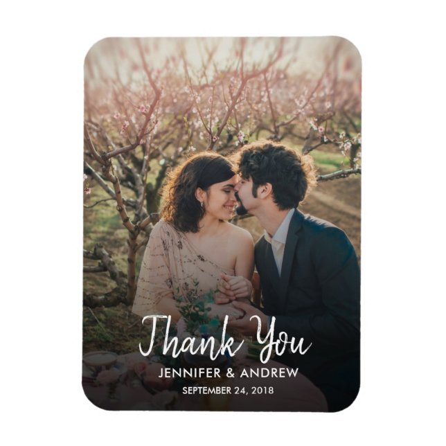 Design your own photo Thank you Wedding Magnet (Vertical)