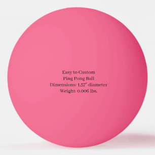 Design Your Own Pink One Star Ping Pong Ball