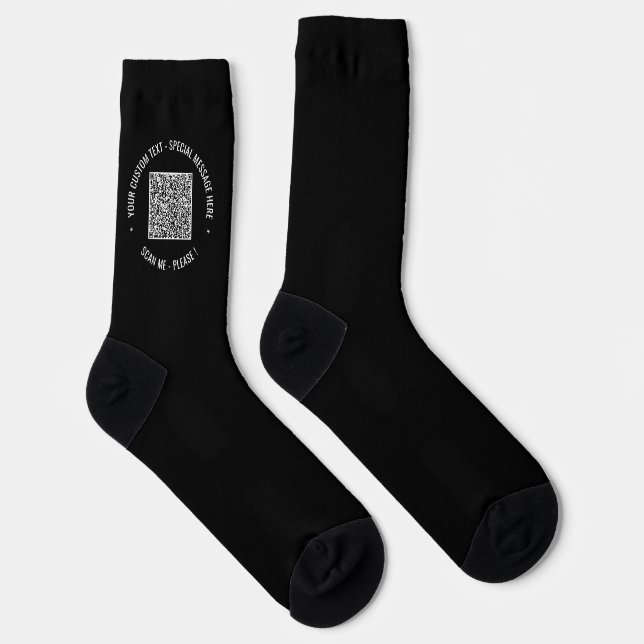 Design Your Own QR Code and Custom Text Socks Gift (Right)